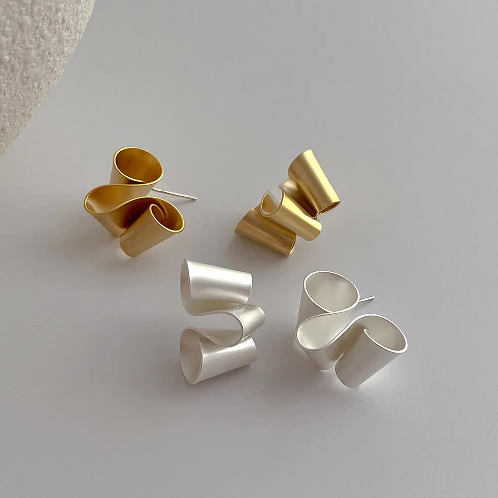 Matte Ribbon Candy Stud Earrings