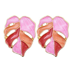 Monsteras Leaf Metal Earrings