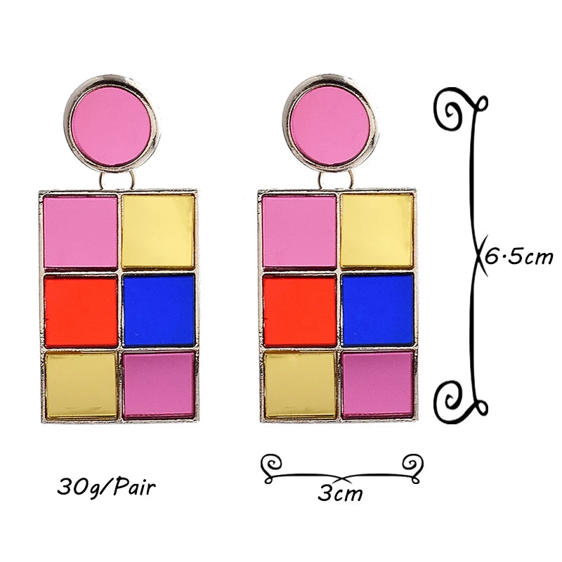 Color Palette Glass Dangling Earrings