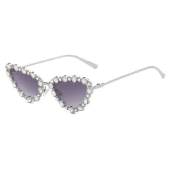 Rhinestones Cat Eyes UV400 Sunglasses