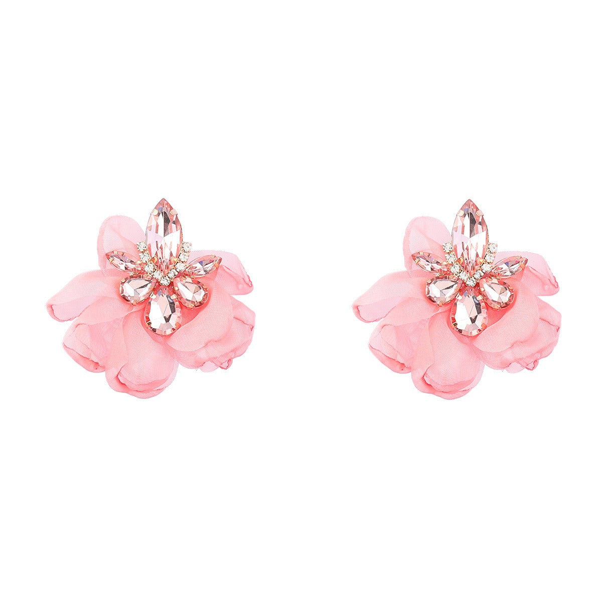 Elegant Vintage Alloy Diamond Flower Earrings