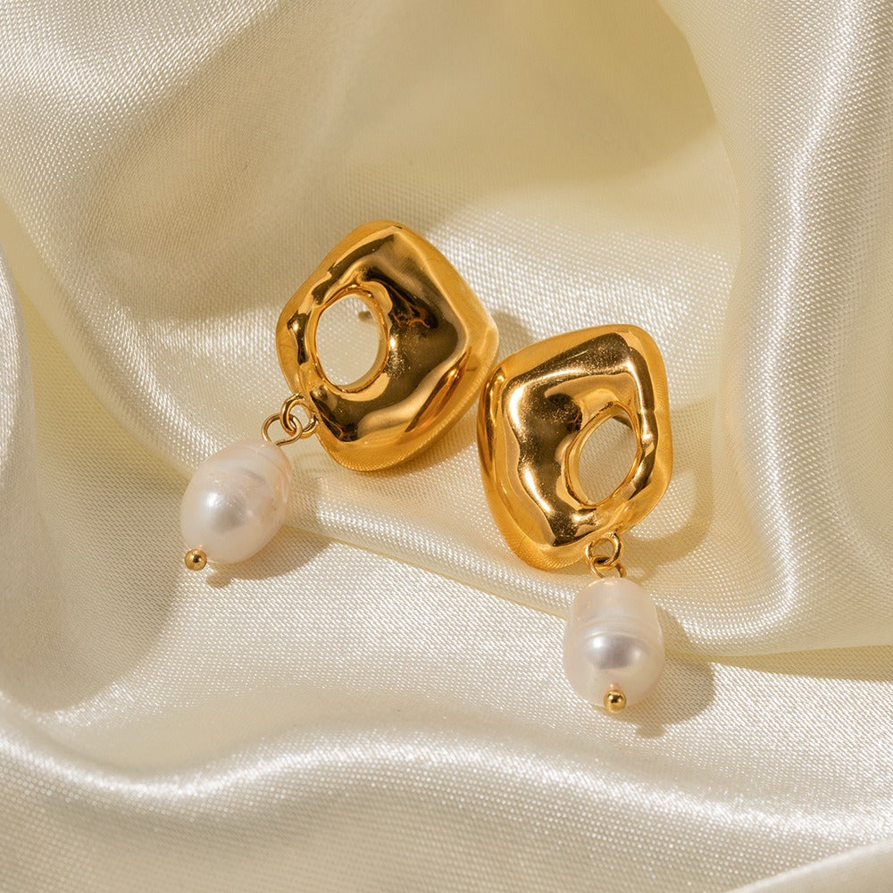 Fresh Water Pearl Gold-Plated Earrings