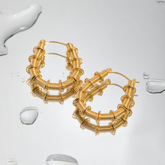 U-Shaped Coil Gold Plated Earrings