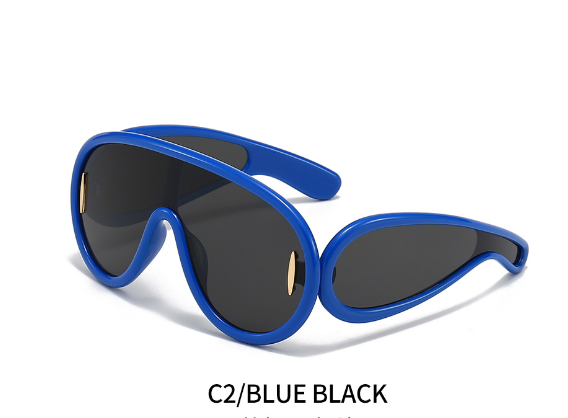 One-piece Oval Large Frame Sunglasses