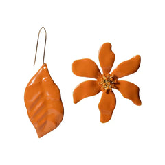 Flower Leaf Hook Stud Earrings