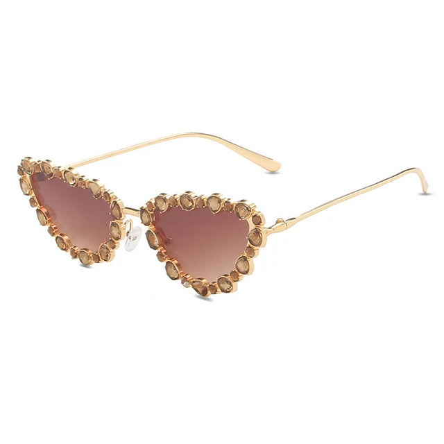 Rhinestones Cat Eyes UV400 Sunglasses