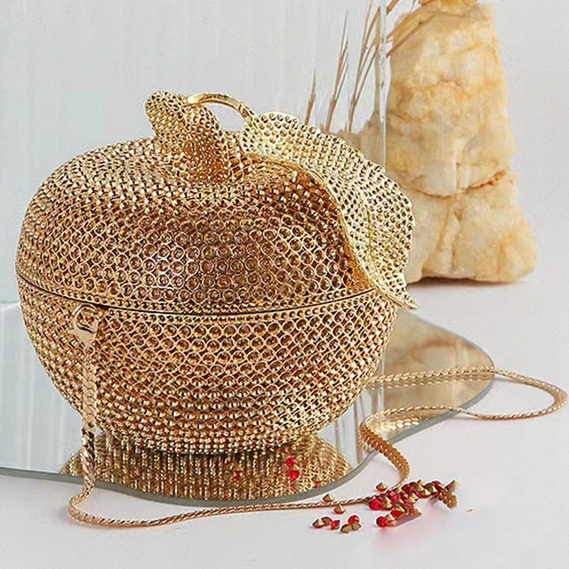 3D Apple Rhinestone Handbag