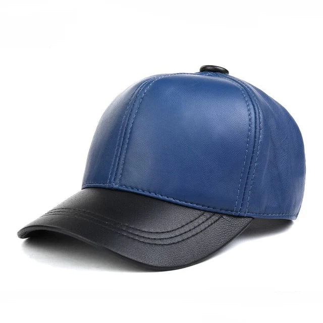 Dual Color Leather Baseball Cap