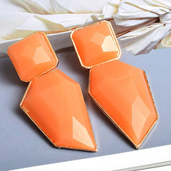 Geometric Shapes Resin Drop Earrings