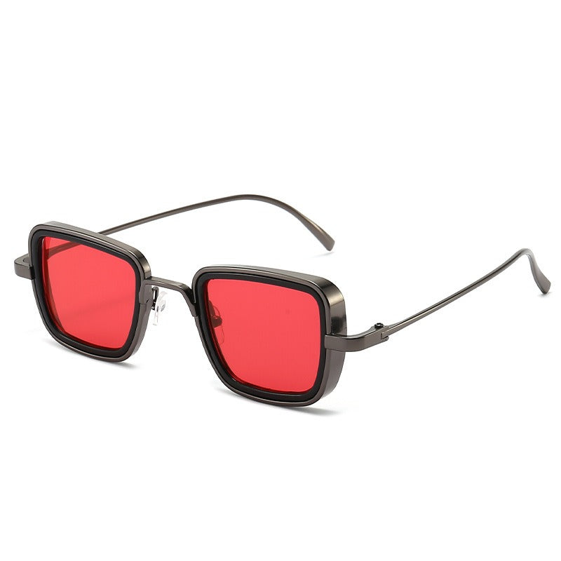 Square Metal Frame Colored Sunglasses