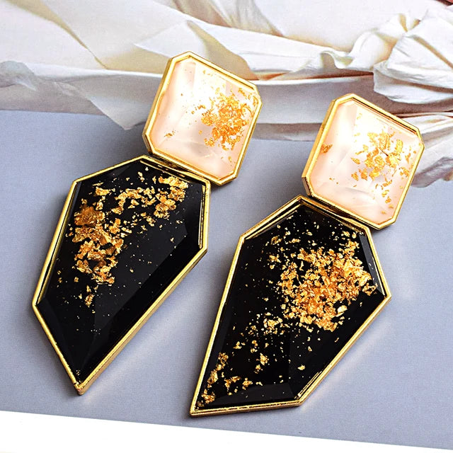 Geometric Shapes Resin Drop Earrings