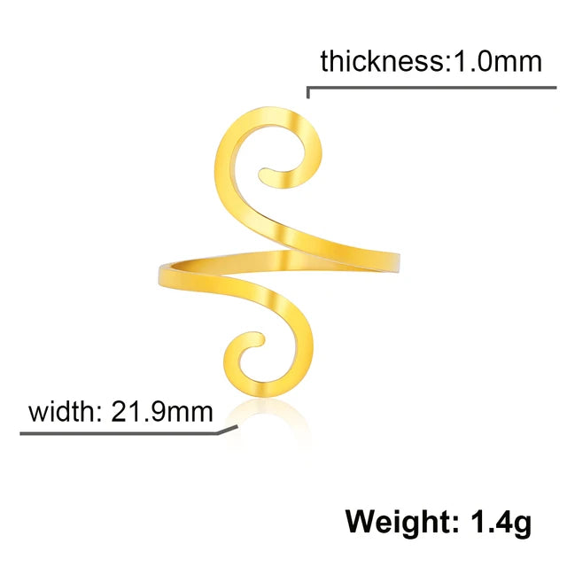 Double Spiral Adjustable Ring