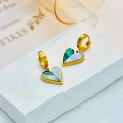 Two-Tone Hearts C-Hoop Earrings