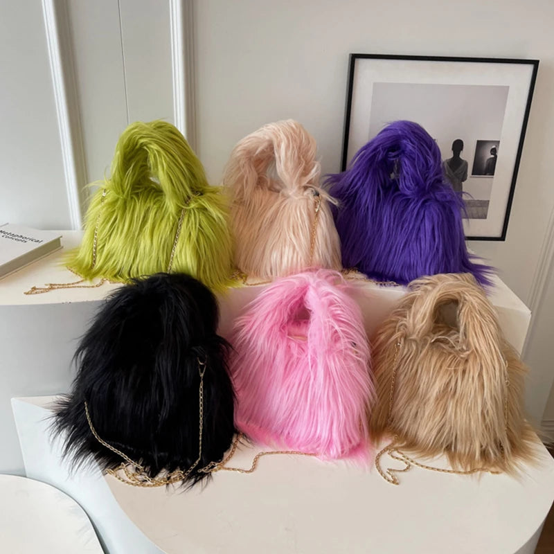 Fluffy Faux Fur Shoulder Bag