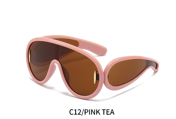 One-piece Oval Large Frame Sunglasses