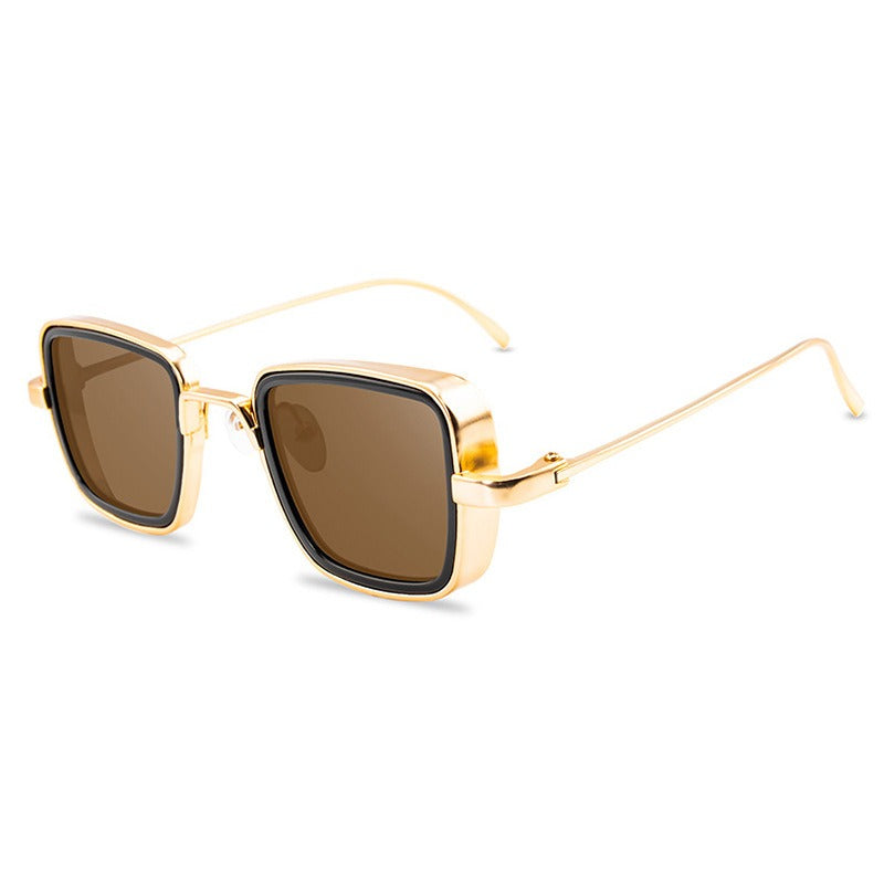 Square Metal Frame Colored Sunglasses