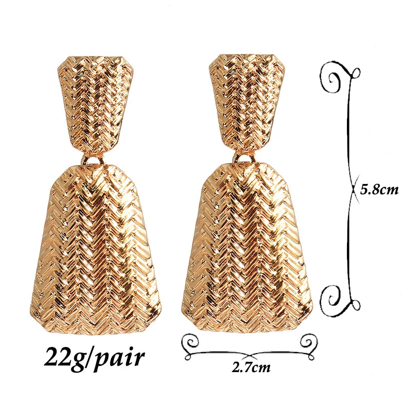 Basket Weave Texture Drop Earrings