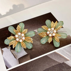 Layered Flower Stud Earrings