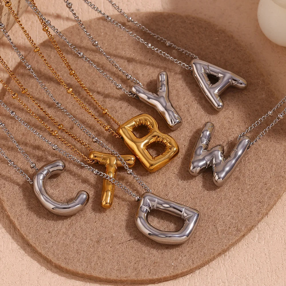 Alphabet Pendant Plated Necklace