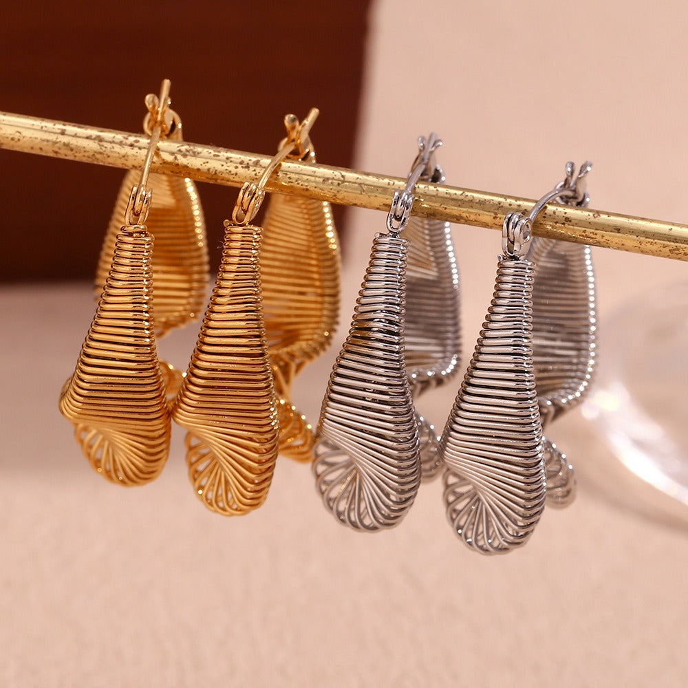 Twisted Coil Hoop Plated Earrings