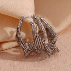 Twisted Coil Hoop Plated Earrings