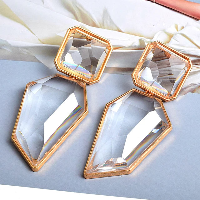 Geometric Shapes Resin Drop Earrings