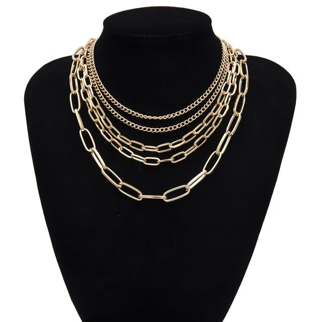 Five-Strand Chain Link Necklace