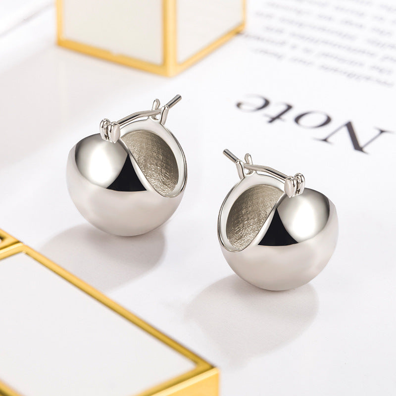 Hollow Ball Huggie Earrings