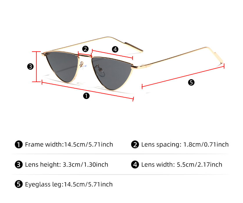 Triangle Metal Frame Colored Sunglasses