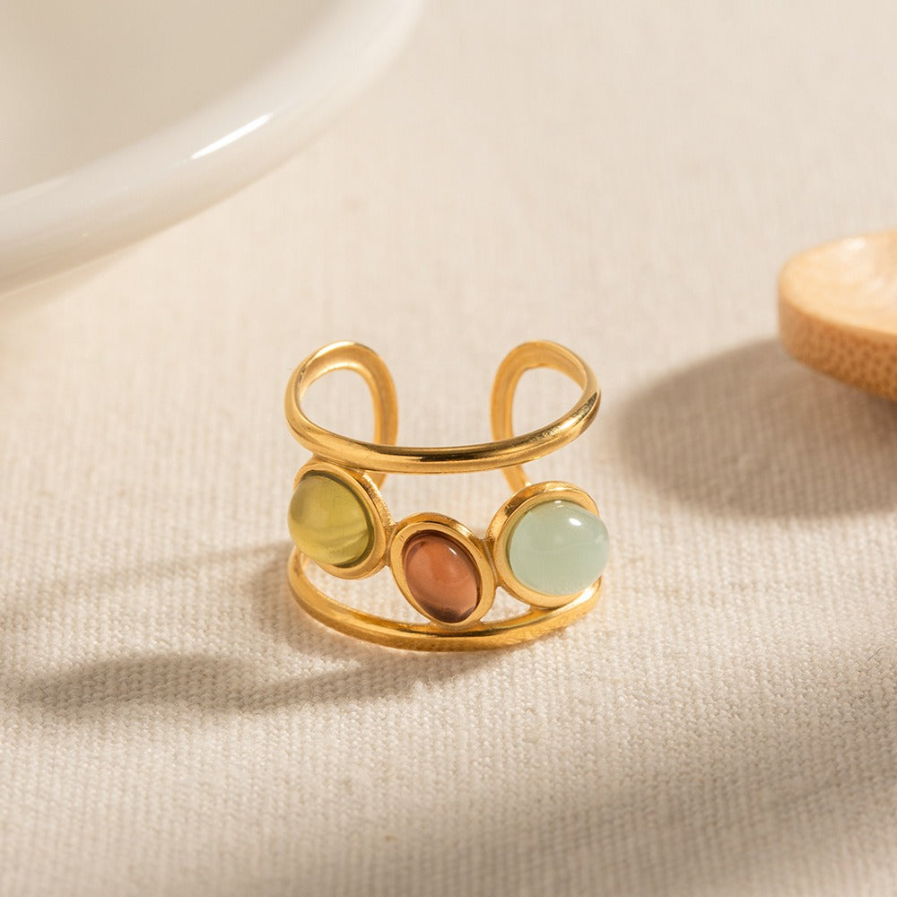 Pre Order:  French Retro Stone Adjustable Ring