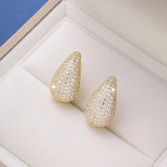 Chunky Zircon Teardrop Stud Earrings