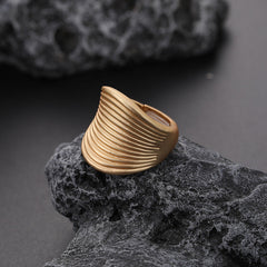 Chunky Ripple Adjustable Ring