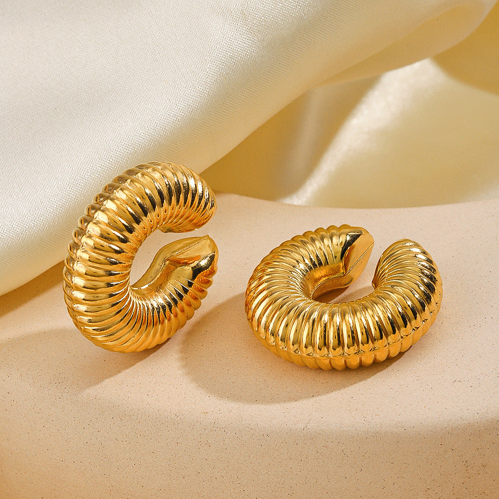 Textured C-Hoop Ear Cuffs