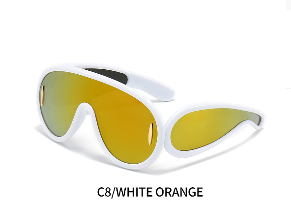 One-piece Oval Large Frame Sunglasses