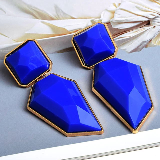 Geometric Shapes Resin Drop Earrings