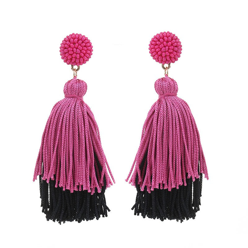 Bohemian Double Layered Tassel Earrings