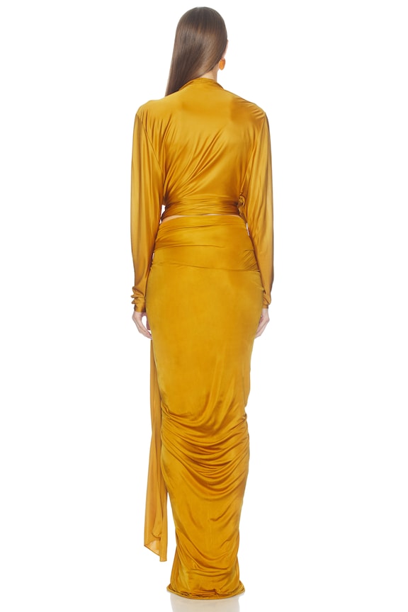 Open Neck Draped Viscose Jersey Top