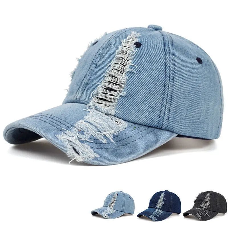 Frayed Denim Baseball Cap