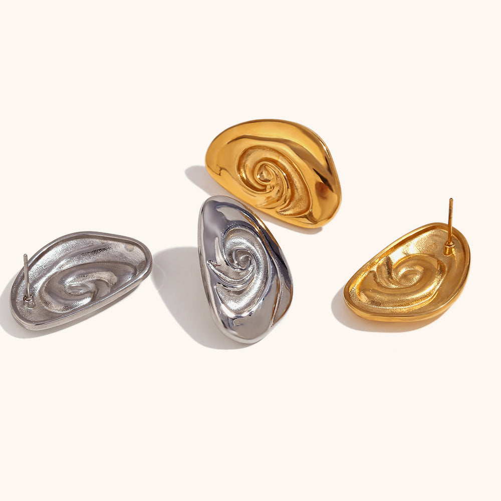 Spiral Engraved Stud Earrings