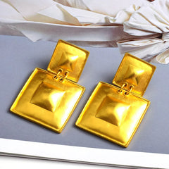 Square Link Drop Earrings