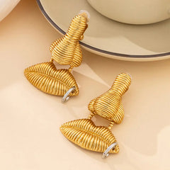 Nose Lips Large Brass Earrings