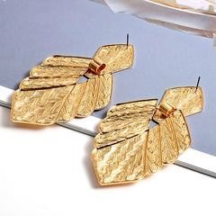 Textured Leaf Drop Earrings