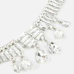 Exaggerate Large Crystal Water Drop Choker Necklace