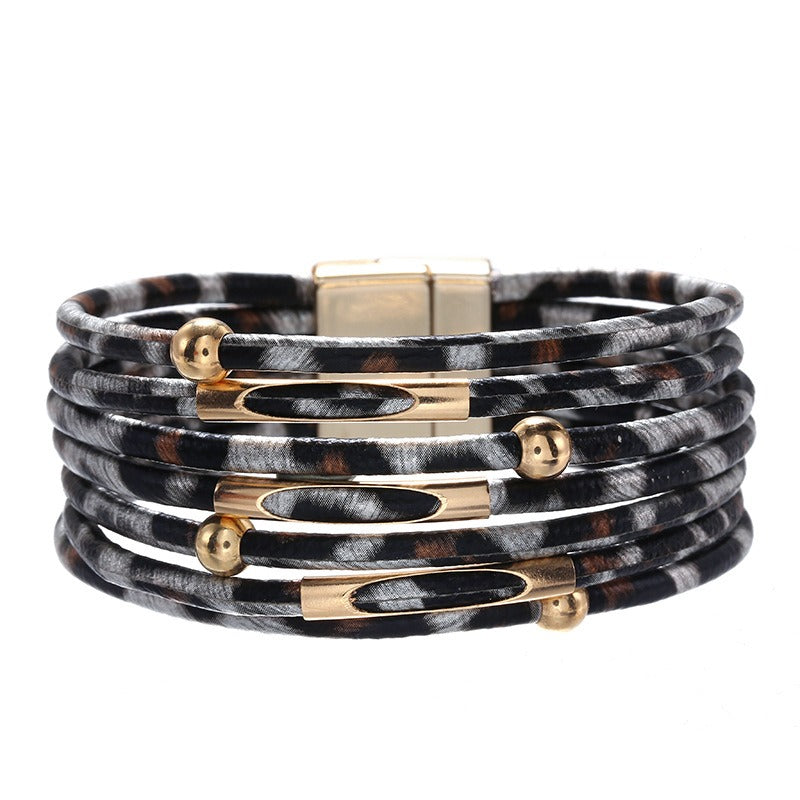 Leopard Print Loops Magnetic Bracelet