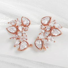 Zirconia Crystal Flower Earrings