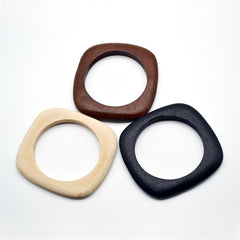 Rounded Edges Square Wood Bracelet