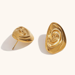 Spiral Engraved Stud Earrings