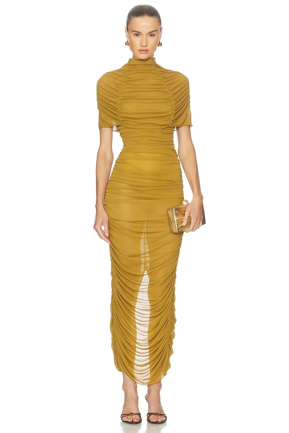 Rocio Midi Dress in Chartreuse