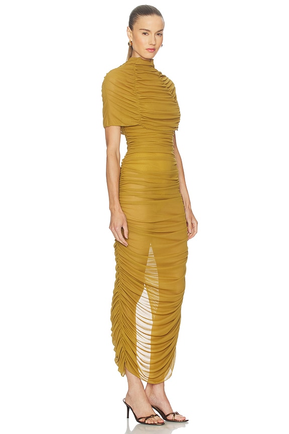 Rocio Midi Dress in Chartreuse