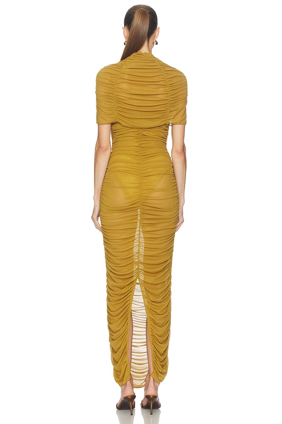 Rocio Midi Dress in Chartreuse